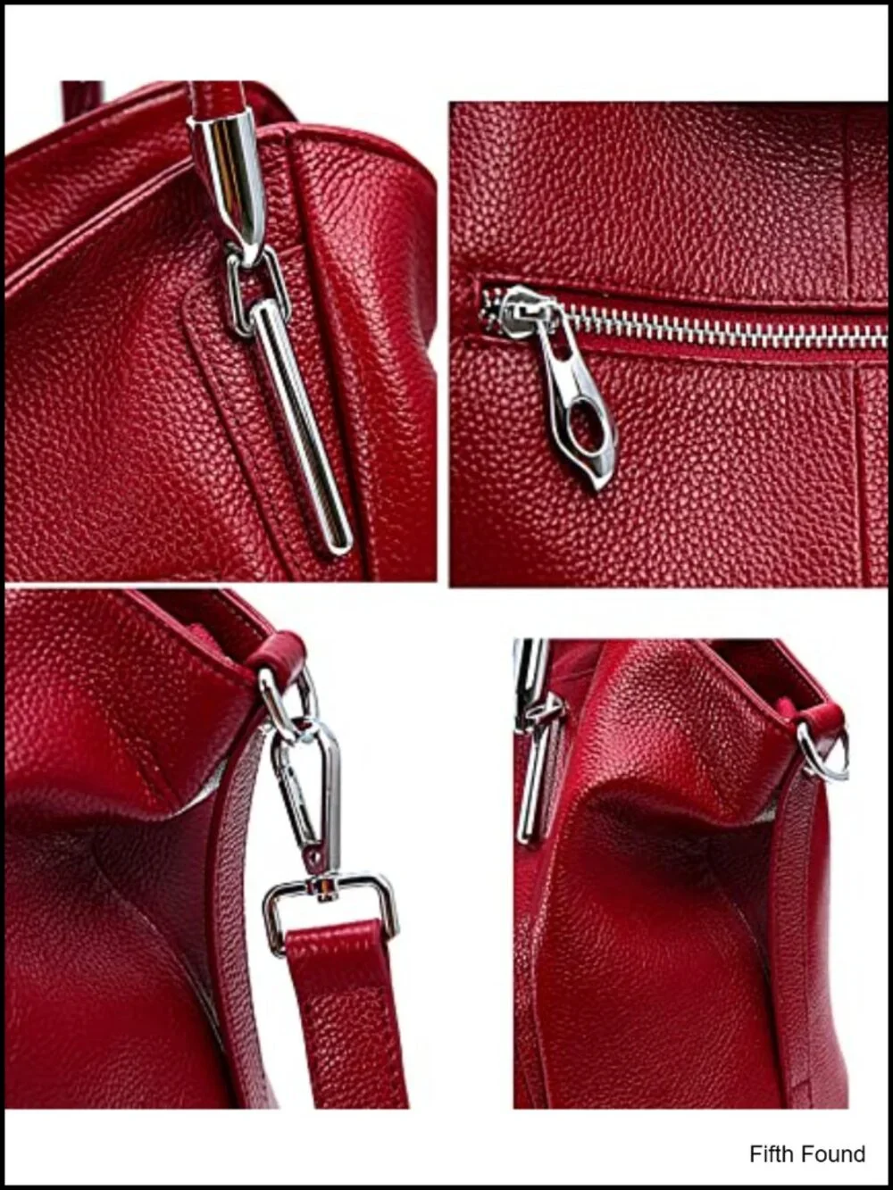 HESHE Cowhide Leather Hobo Tote Satchel Shoulder Handbag